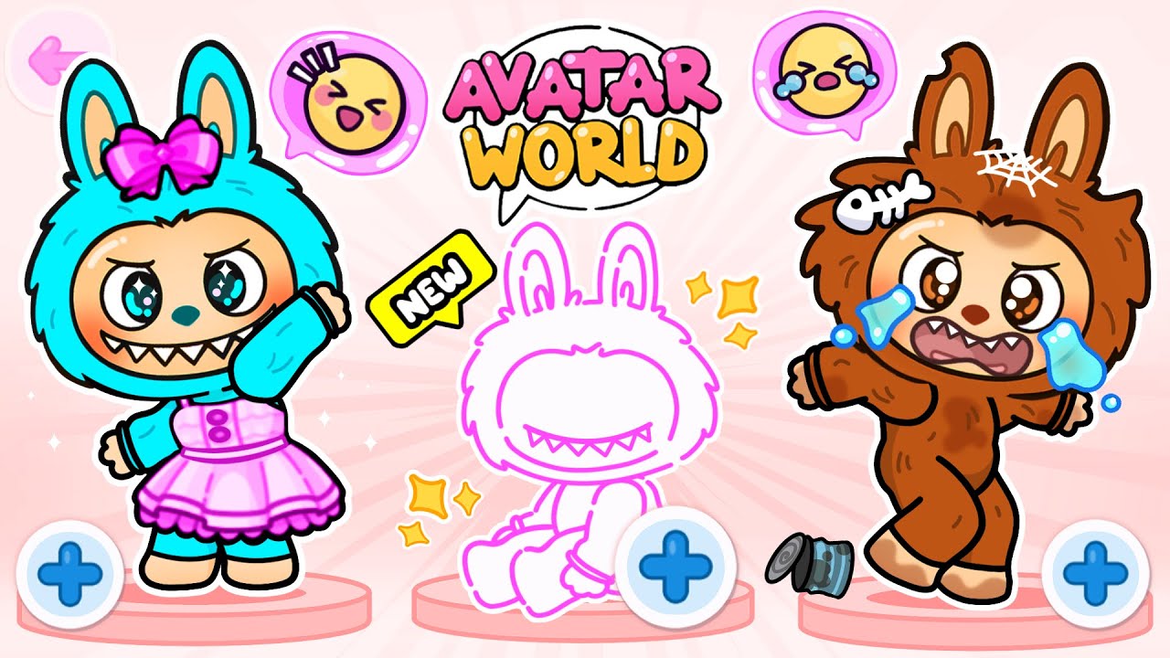 Tre gemelle Labubu separate alla nascita e adottate da una principessa, famiglia buona e cattiva😢🍼