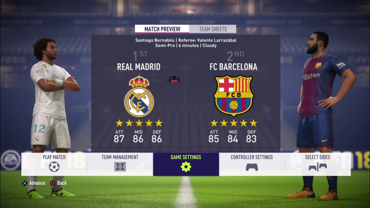 FIFA 18 - Real Madrid vs Barcelona | Gameplay HD PS4 SLIM