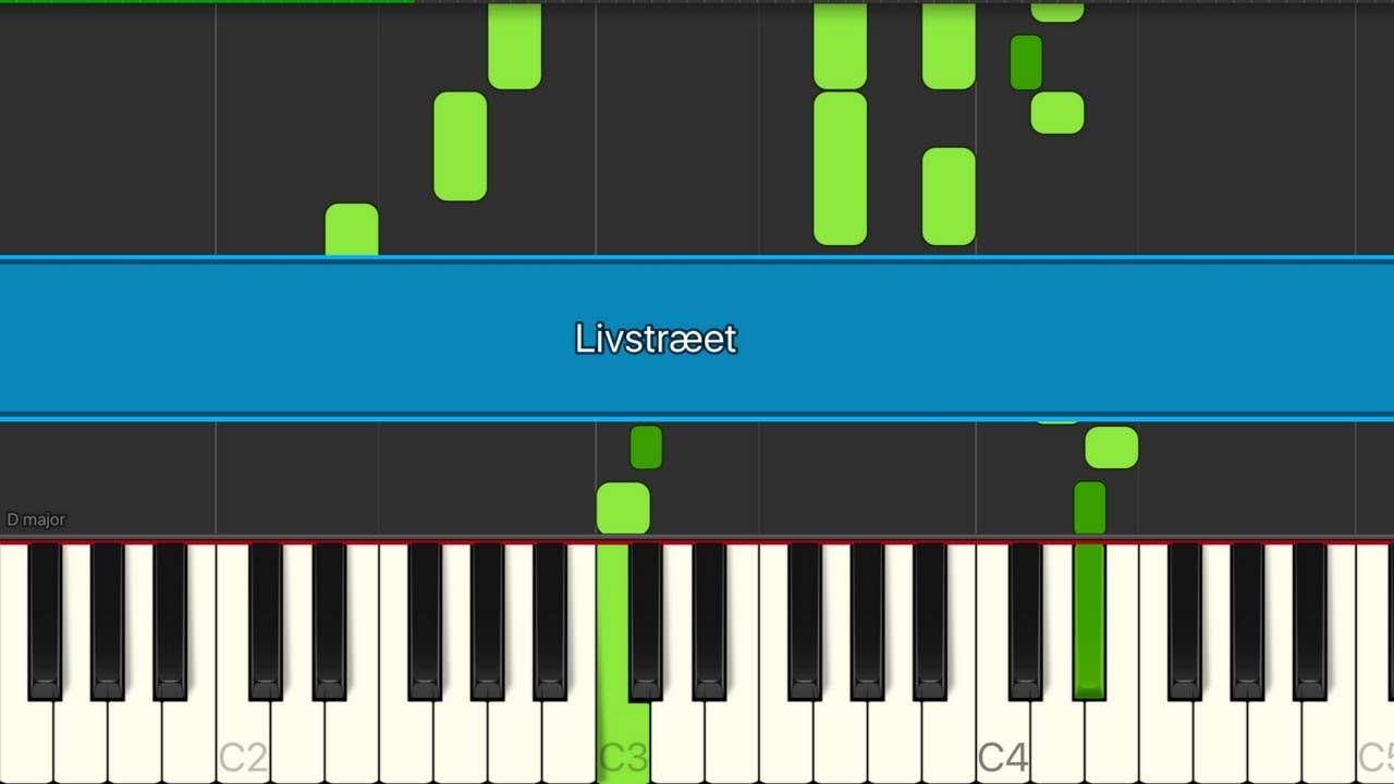[Play/Sing] Livstræet (All verses + lyrics) Piano