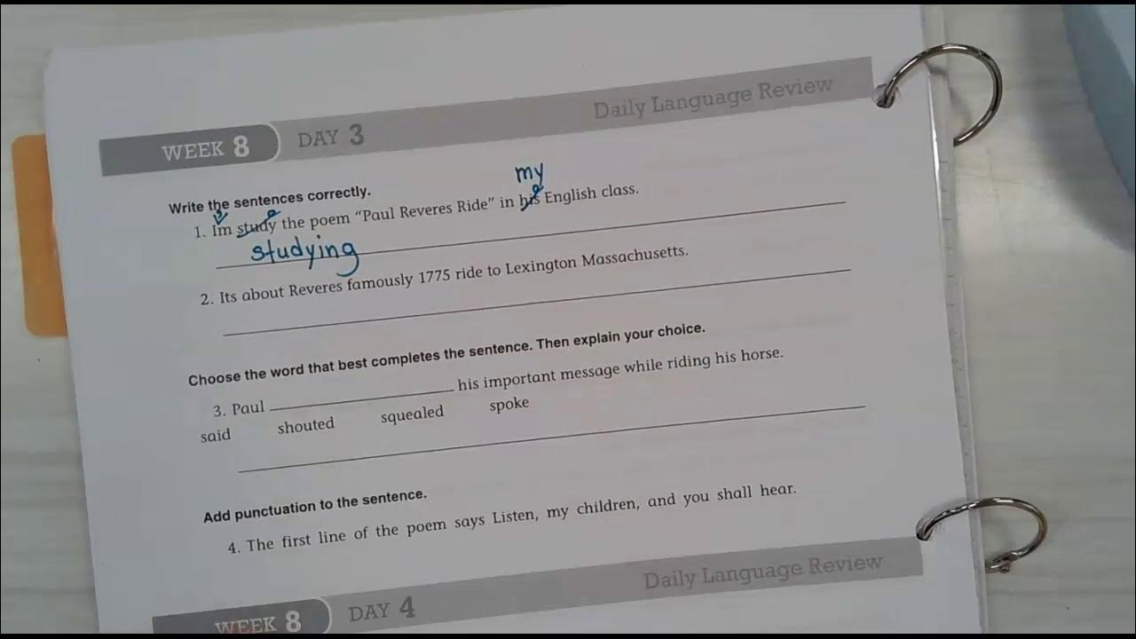 Daily Language Review Week 8 Day 3 - YouTube