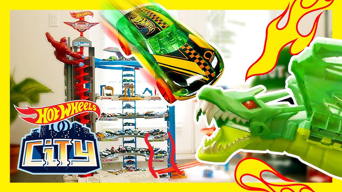 Super Dino Robot Garage Hot Wheels City Mattel défie le T-rex