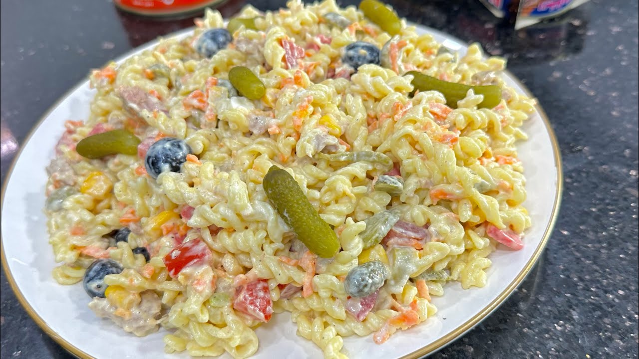 راح ديري بيها حالة في هاذ الصيف🌞سلطة صيفية بالمقارونة مع صلصة تخليها بزاف لذيذة😋خرافية بنة لا تصدق