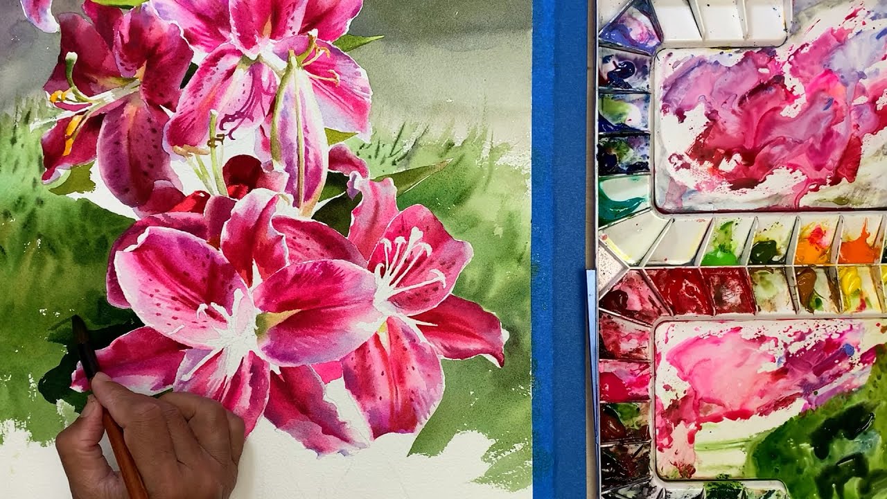 Watercolor painting techniques | step by step painting | Intermediate tutorials| HELAL'S STUDIO