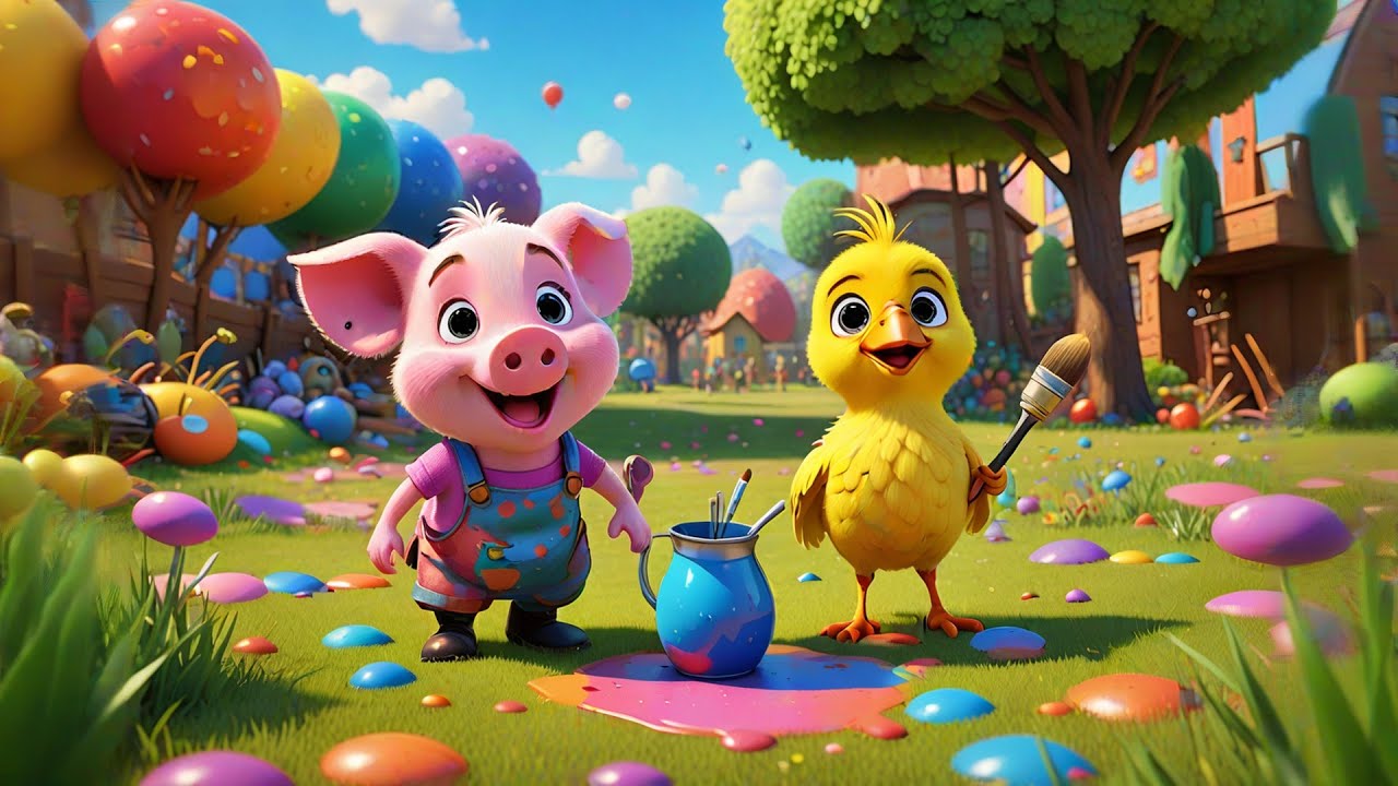 The Piglet Painted a Picture 🎨💗 Fun Art Song for Kids | Creative Nursery Rhyme and Learning Tune