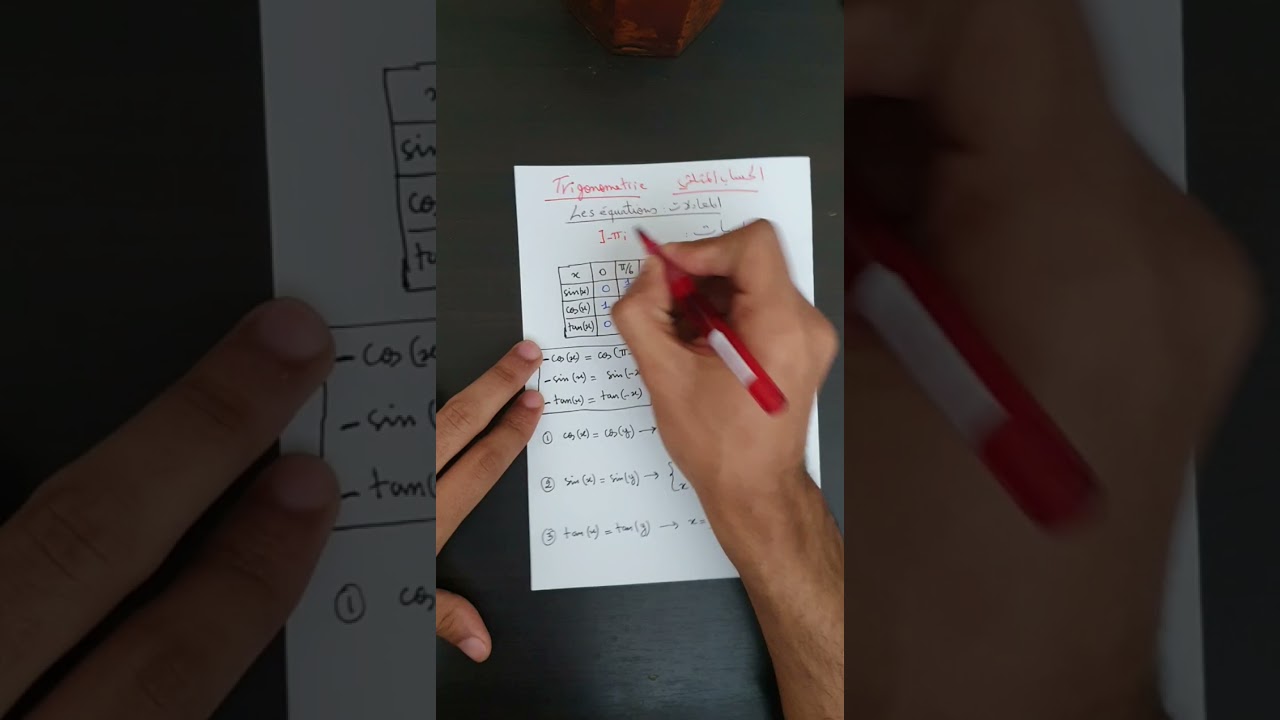 الحساب المثلثي: المعادلات trigonométrie: les équations