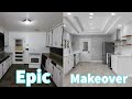 DIY KITCHEN MAKEOVER TIME LAPS NEW  FRAMING, WIRING, FLOATING SHELVES, TREY CEILINGS