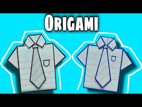 How to make a paper shirt and tie ? ( simple origami ) - YouTube