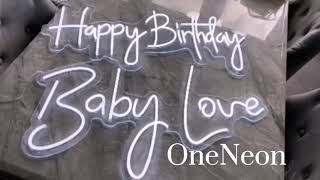 Happy Birthday Neon Sign Baby Love Sign