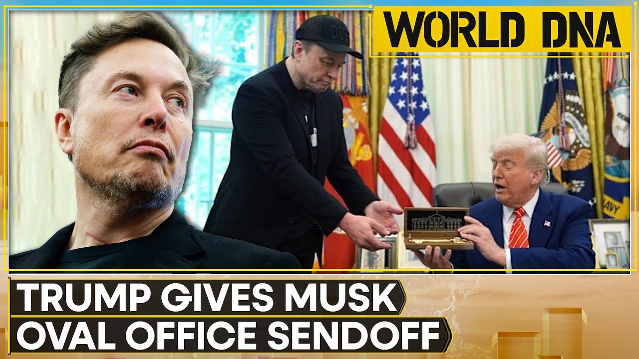 Trump Gifts Musk Large Golden Key During White House Send-Off