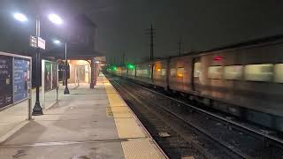 「LIRR」Babylon | 12 car Bombardier M7 railcars bypassing Valley Stream