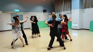 Tango Basic... Walk + Link +P Closed + Five Step ++Link +Reverse Turn Right Lunge +Rock + Back Corte