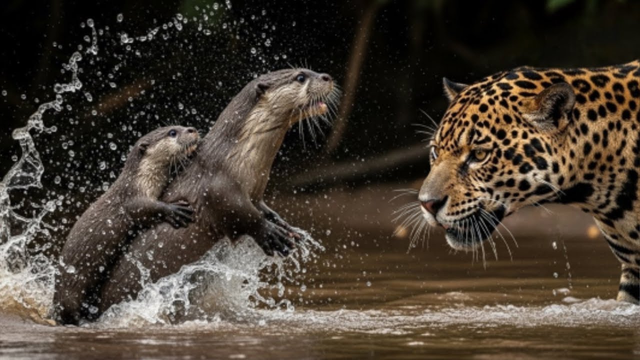 No Escape in the Amazon River — A Jaguar Targets an Otter Family