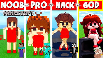 MINECRAFT NOOB vs PRO vs HACKER vs GOD: GIRLFRIEND FRIDAY NIGHT FUNKIN BUILD CHALLENGE in Minecraft