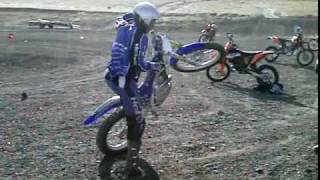 Colorado Dirtbike Riding - Wheelie Turn Explanation and Demo on Trials Bike