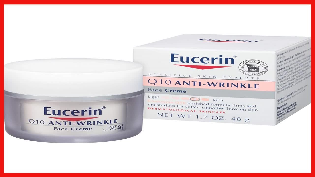 Eucerin Q10 AntiWrinkle Face Cream, Unscented Face Cream for Sensitive