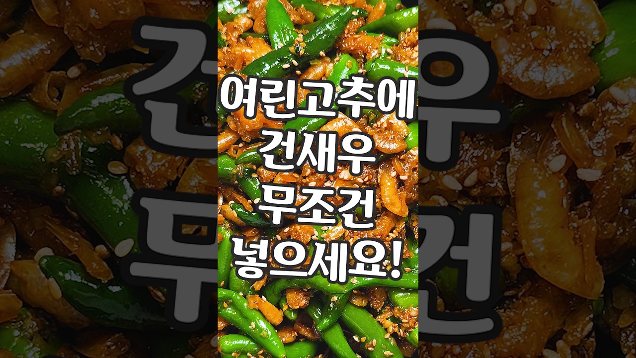 고추 볶을 때 마른새우 넣어보세요! 상상 이상입니다! 레시피 숏폼 썸네일