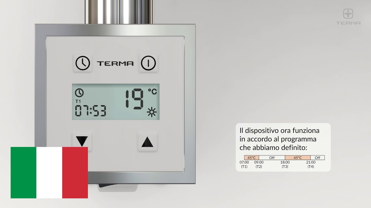 Dispositivo Terma serie KTX3 – Programmazione del Timer 24 ore