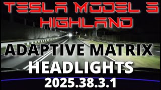 Tesla Model 3 Highland - Adaptive Matrix Headlights - SW: 2025.38.3.1