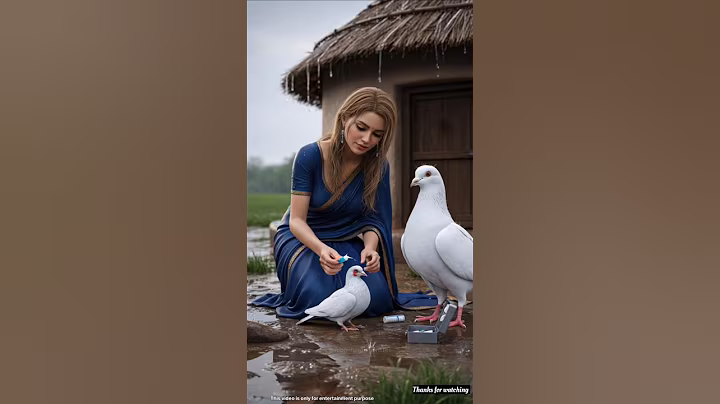 Girl Rescued a Wounded Baby Pigeon in the Rain #shorts #ytshorts #ai #pigeon #girl