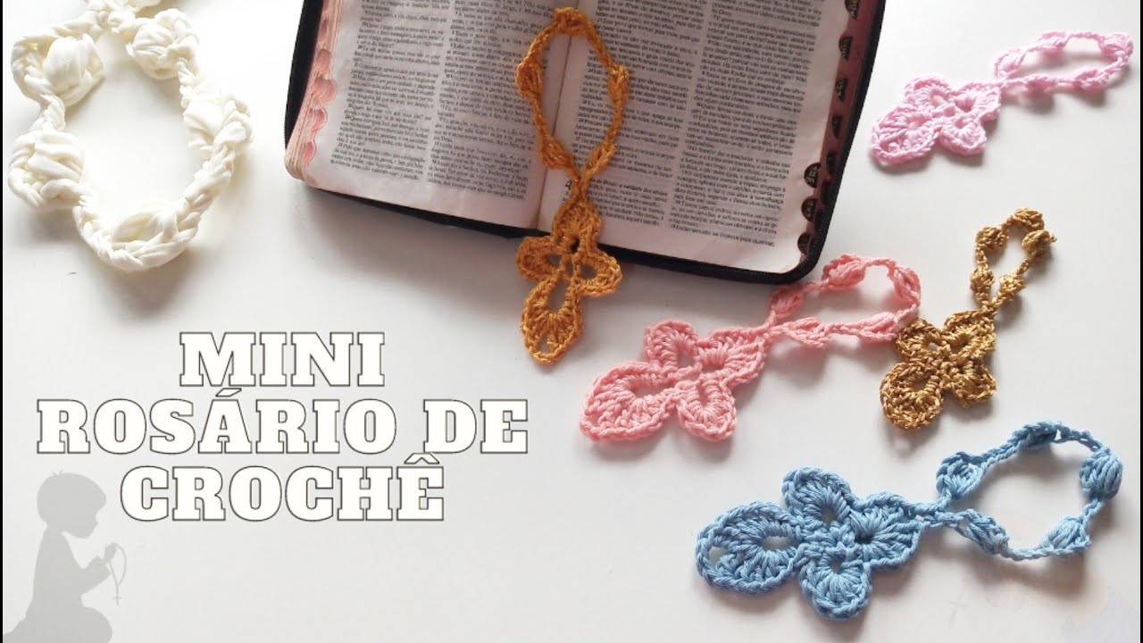 COMO FAZER- Mini Rosário crucifixo crochê (para lembrancinhas de batizado) @professoraandreiatorrescroche