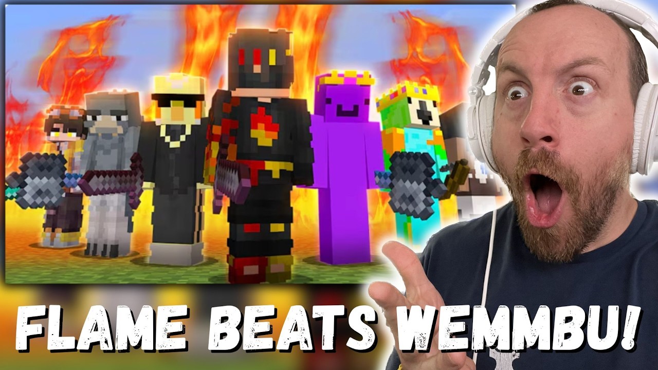 FLAME BEATS WEMMBU! FlameFrags Unstable SMP plays Minecraft PVP (2) REACTION!!!