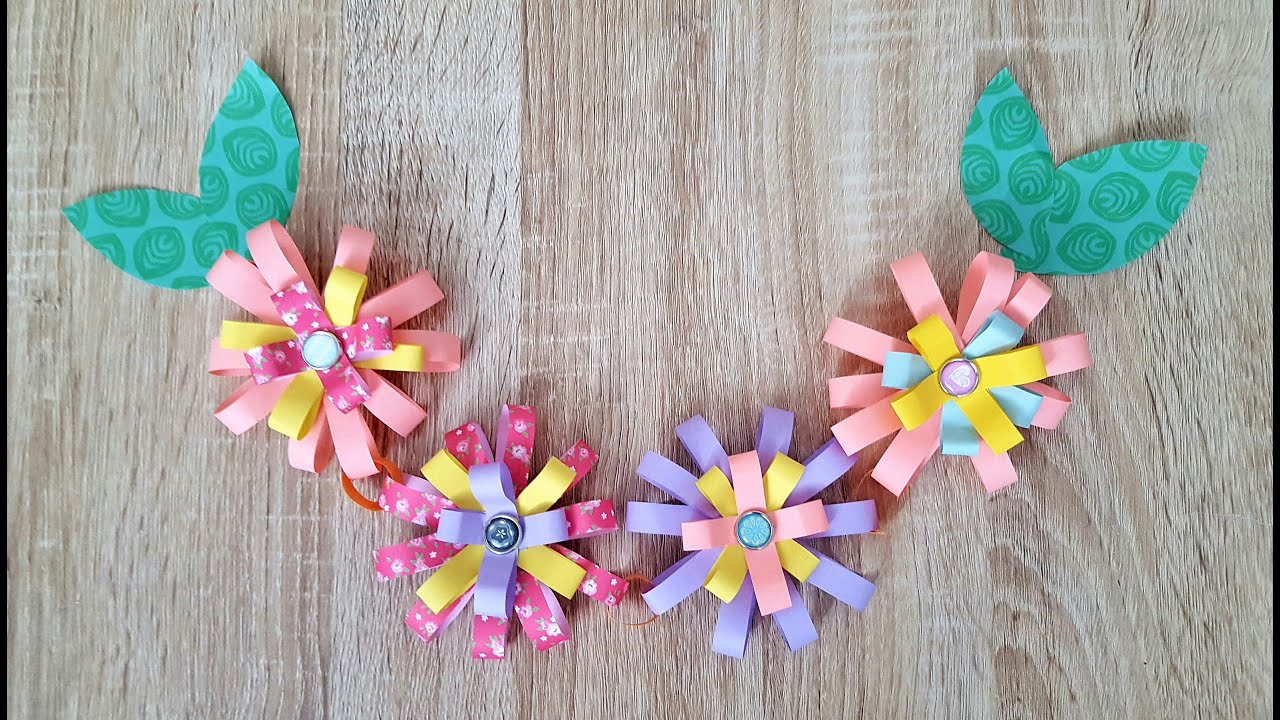 DIY Party Girlande mit Blumen/How to make a paper flower garland - YouTube