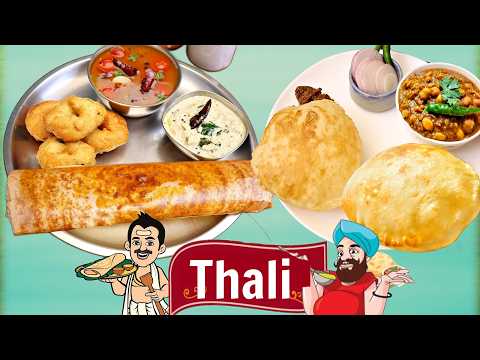 South Indian vs North Indian THALI | Chole Bhature | Dosa Vada Rasam CookWithNisha