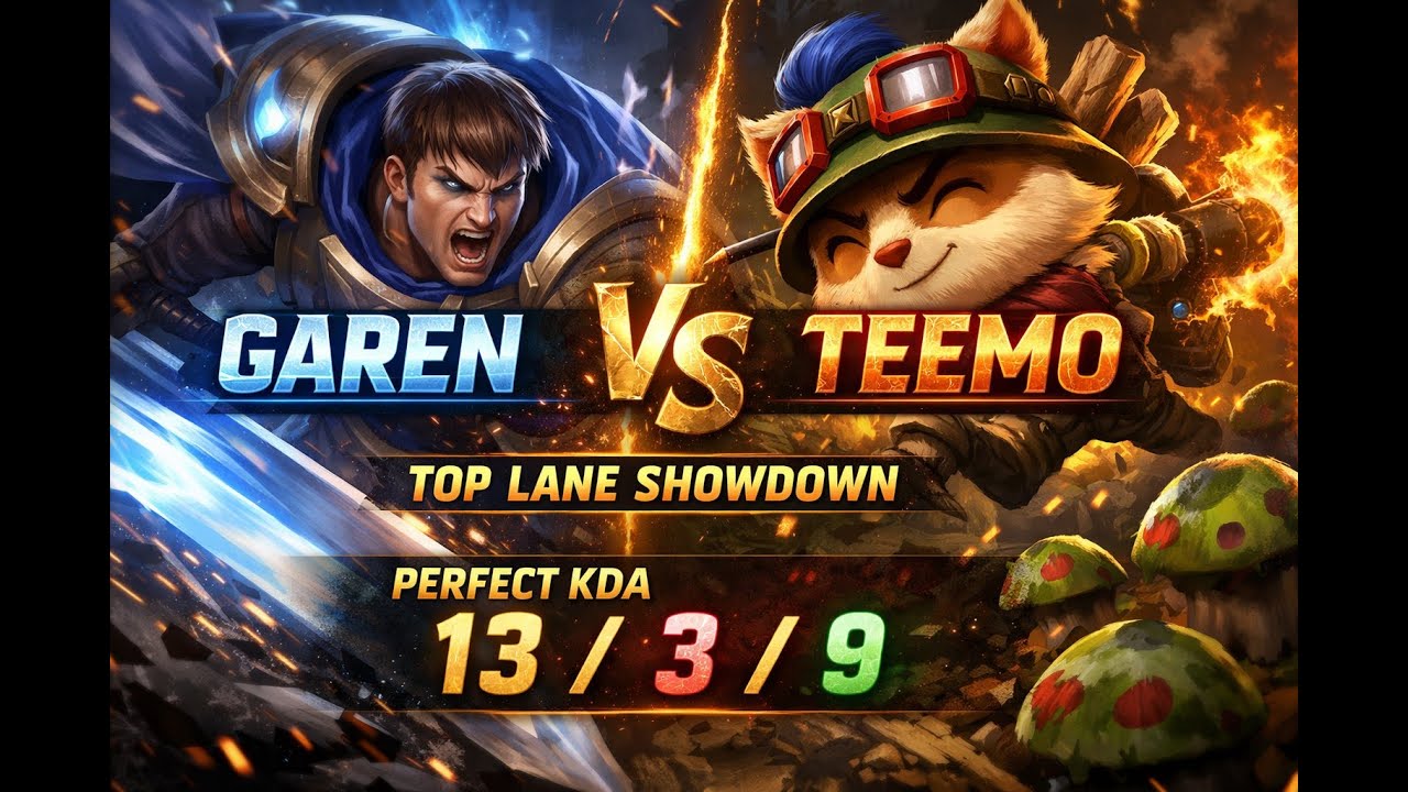 GAREN VS TEEMO (TOP) PERFECT KDA | 13/3/9 | PATCH 26.1 | BR DIAMOND