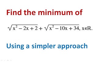 Find the minimum of an algebraic expression.