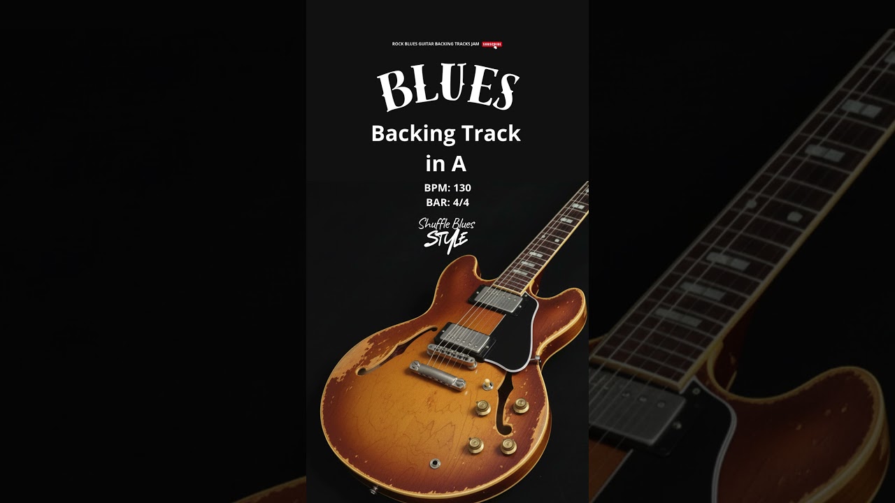 Shuffle Blues Backing Track in A 130 BPM