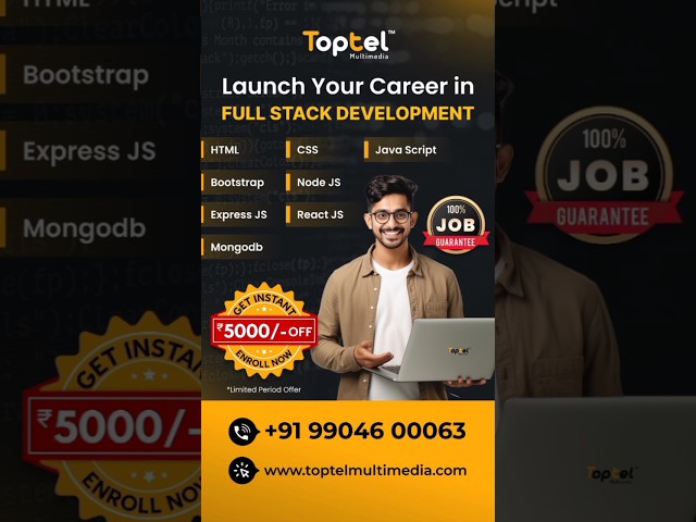 Launch your career confidently with Toptel Multimedia's  Full Stack Development class=