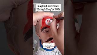 Mario face painting that started as Batman #facepaint #facepainting #facepainter #mario #supermario