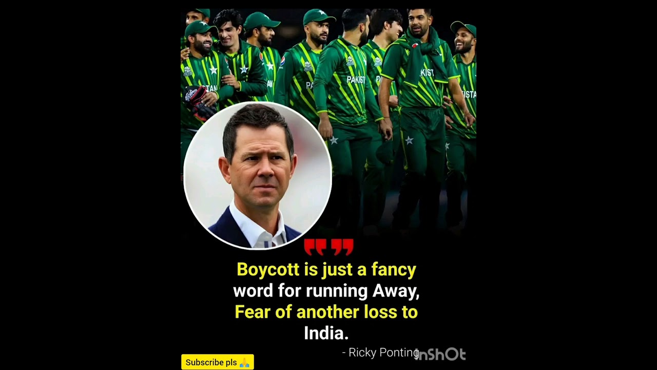 Ricky Ponting On Pakistan Boycotting 