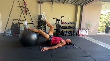 Single Leg Hamstring Curls with a Stability Ball