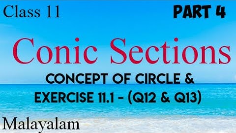 Plus One Maths |Conic sections |Circle|Exercise 11.1-(Q12-Q13)|Malayalam