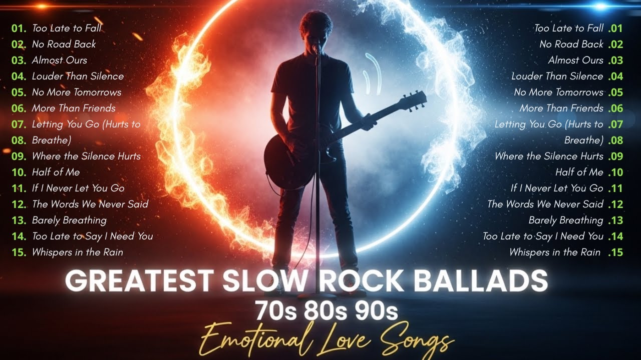 Greatest Slow Rock Ballads 70s 80s 90s 🎸 Emotional Love Songs ...