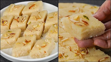 Less Ingredients Suji Barfi | Semolina Barfi Recipe | Eid Special Dessert | Rava Barfi Dessert