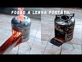 Fogão a lenha Portátil de cilindro de gás de ar condicionado - portable wood stove DIY