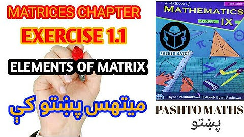 Exercise 1.1 Question 3 | matrix elements | Maths In Pashto | Pashto  پښتو | class 9th |pashto math