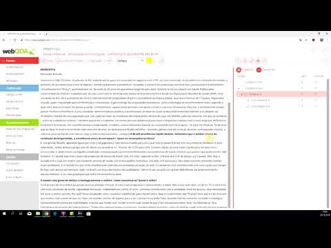 Video 9.1  webQDA - Criação de códigos Árvore através das Fontes Internas