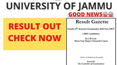 Jammu university result out | 4th Sem result out | DDE Candidates 4th sem result out check now ||