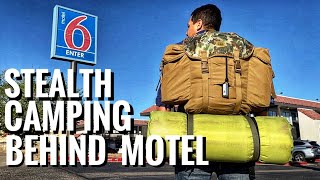 ALMOST BUSTED! Stealth Camping Alone Behind A Motel 6