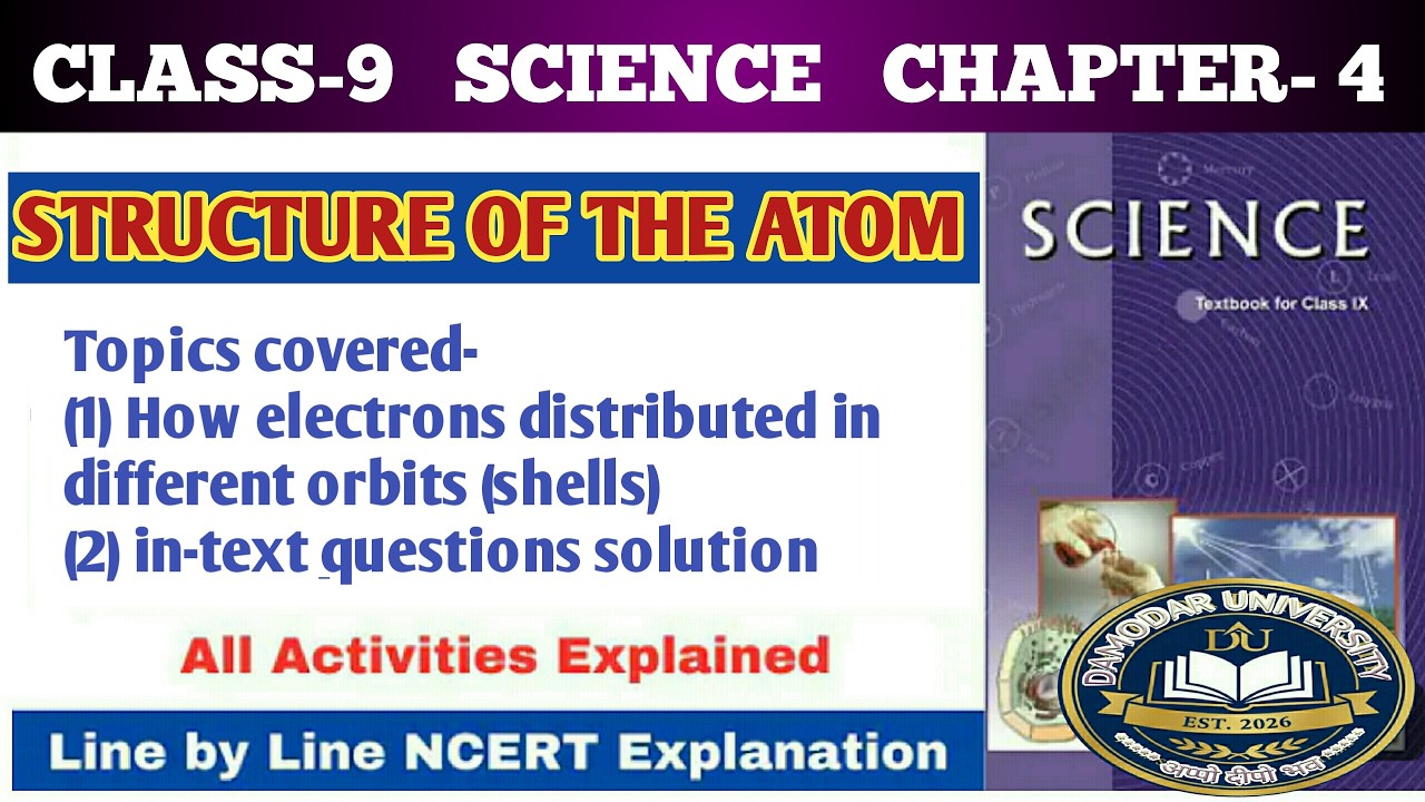 Distribution of electrons in different orbits or shells/ STRUCTURE OF THE ATOM-CLASS 9 SCIENCE Ch.-4