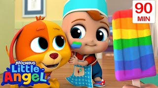 Ice Cream Song!🍧 |  Little Angel 😇 | 🔤 Subtitled Sing Along Songs 🔤 | Cartoons for Kids