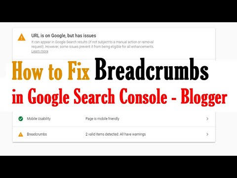 How to fix Breadcrumbs in Google search console - Blogger - YouTube