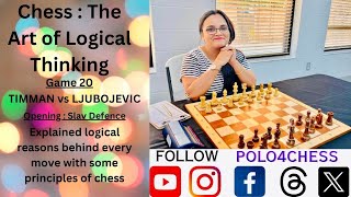 #Chess: The Art Of Logical Thinking | Game 20 | Timman vs Ljubojevic | Hilversum 1987 | Slav Defence