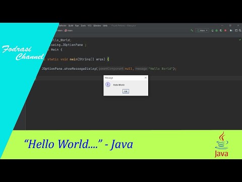 Menampilkan Kalimat Hello World | Java | JOptionPane