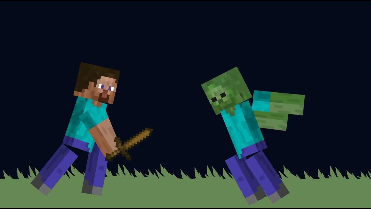 Minecraft Steve Vs Zombie (Stick Nodes) YouTube