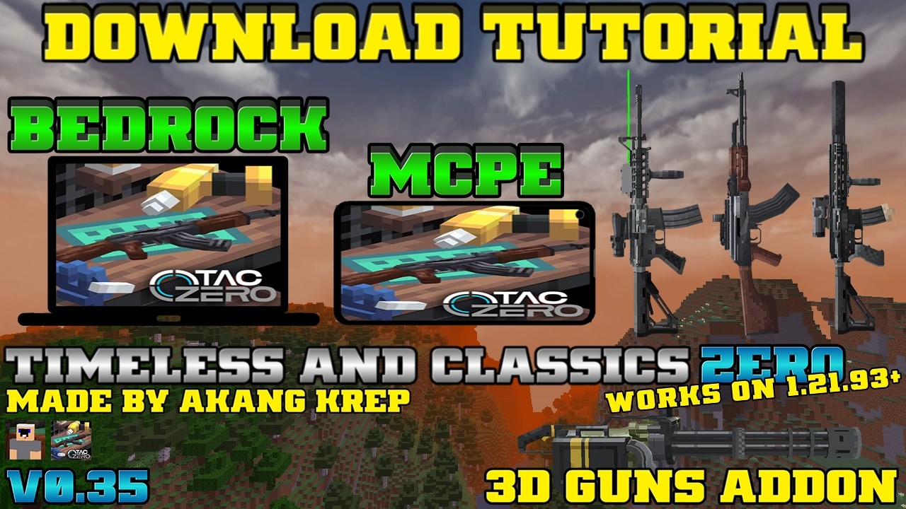 TACZ V0.35 Download Tutorial! | 3D Guns Addon for Minecraft Bedrock & Mcpe | 1.21.93+