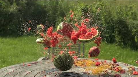 ULTRA SLOW MOTION - RUBBER BANDS EXPLODE WATERMELON